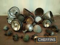 Qty car headlamps and shells for restoration