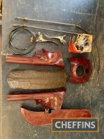 Triumph fork shrouds, Nacelle top and chain guard in Amaranth Red, together with other related parts