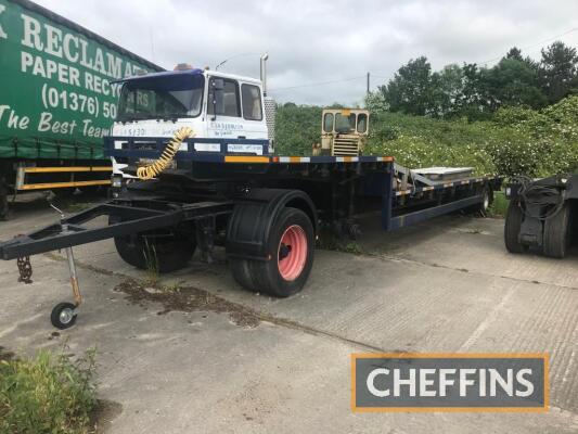 Haldex single axle low loader trailer with front bogey, regularly used with lot 1412 to attend shows and rallies