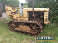 1926 CATERPILLAR 2TON 4cylinder petrol CRAWLER TRACTOR An uncommon model with tiller steering that was stated to be running 10 years ago and has been barn stored since