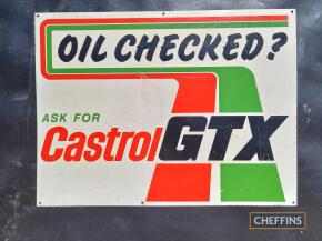 Castrol GTX Oil Checked printed plastic sign