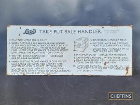 Lister Take Put Bale Handler instruction enamel sign