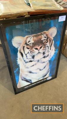 Esso Tiger print, 29 x 21ins, framed