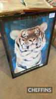 Esso Tiger print, 29 x 21ins, framed
