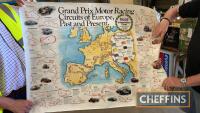 Mobil presentation chart - Grand Prix Motor Racing Circuits Past and Present, 40 x 30ins