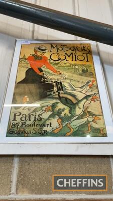 Motocycles Comiot Paris framed repro poster