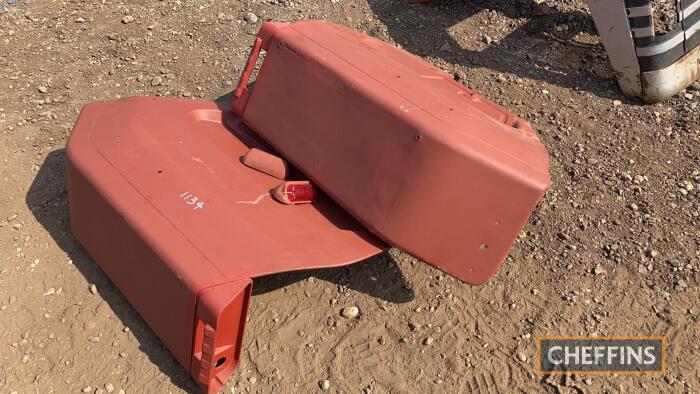 Massey Ferguson 135 flat-topped mudguards, complete with aluminium grab handles, shot-blasted and primed