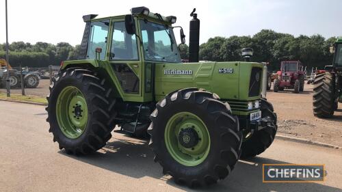 1984 HURLIMANN 5110 5cylinder diesel TRACTOR
<br/>Subject to full refurbishment of cab, bodywork and full respray, fitted with original roof and headcloth, new radiator, original radio and wiring. Showing 7,000 hours