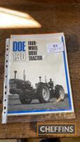 A selection of Doe 130 tractor and implement sales brochures and leaflets