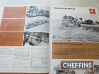 Claas folder containing early Claas combine and baler brochures, including Claas Cosmos, Claas Super combines etc.