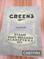 Green's steam road rollers, scarifier etc. catalogue