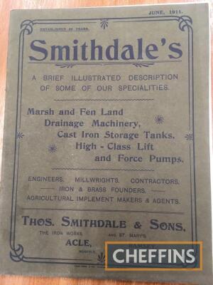 Smithdale's drainage machinery, tanks and pumps catalogue from June 1911