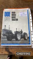 A selection of Doe 130 tractor and implement sales brochures and leaflets