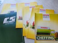 Claas combine and baler brochures, including Commander 116 and 112 and Dominator ranges 108 to 58