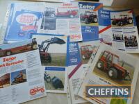 8no. Zetor brochures, to include compact tractor 11245, 7711, 7745 and price list
