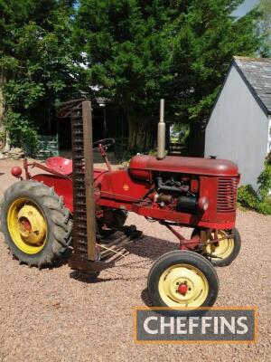 1955 MASSEY HARRIS Pony 4cylinder petrol TRACTOR An original example fitted with mid-mounted Massey Harris finger bar mower, new battery, hydraulics and uncommon splitter gearbox