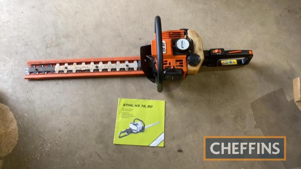 Stihl HS80 Petrol Hedgecutter c w manual in upstairs office non runner UNRESERVED LOT C C 84672980 Small Electrial Lots Workshop Equipment Small Groundcare to be held at the Machinery Saleground Sutto...