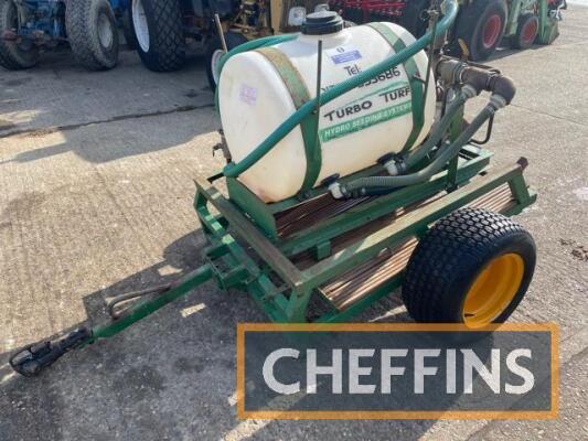 Turbo Turf HS 50 Hydroseeder c/w 50gal tank, Honda petrol engine, 3 nozzles, mounted on a trailer Ser. No. 1452 C/C: 84244990