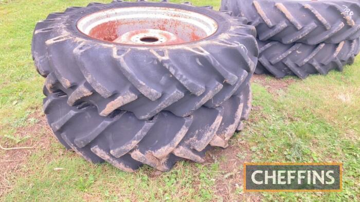 Pr. of 12.4/11x28 Wheels & Tyres ex MF drill C/C: 87087099