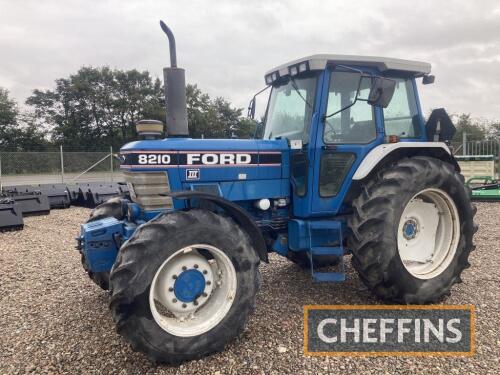 1991 FORD 8210 Series III Dual Power 4wd 6cylinder diesel TRACTOR Serial No. BC67234 Fitted with Super Q cab, described as an original tractor with just 3,819 hours recorded. Offered for sale with original Danish registration certificate