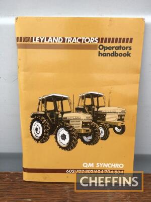 Original Leyland tractors QM Synchro 602/702/802/604/704/804 operators handbook from 1980