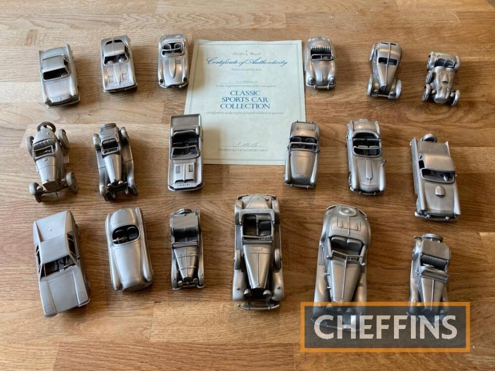 Danbury Mint pewter Classic Car Collection a set of 18 scale