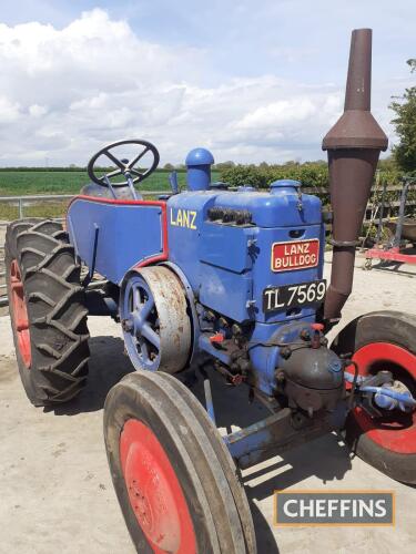 LANZ Bulldog single cylinder diesel TRACTOR Reg. No. TL 7569 Serial No. 114114