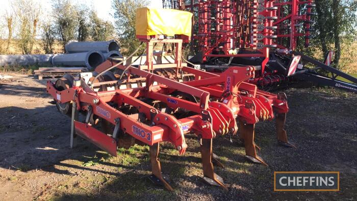 Sumo Trio 3 mounted/trailed min-till cultivator with subsoiler legs, discs and press roll and Stocks Micro applicator, 3m