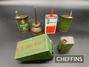 Singer, a selection of sewing machine oil cans and oilers (6)