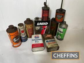 Oil cans, a selection from various manufacturers (8)