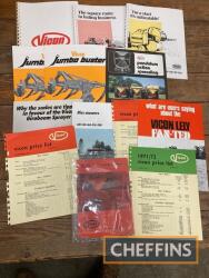 Vicon, Lely sales leaflets for Jumbo Buster, round and square balers, disc mowers etc.