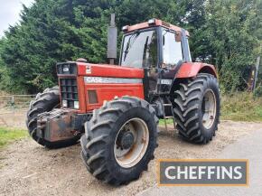 1986 CASE IH 1455XL 4wd 6cylinder diesel TRACTOR
<br/>Reg. No. D270 PNO
<br/>Serial No. 002721
<br/>Fitted with 10no. front weights, PUH with reversible drawbar and hook, hydraulic brakes on 580/70R38 rear and 580/70R28 front wheels and tyres, Linkage sup