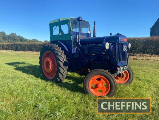 FORDSON E27N P6 6cylinder diesel TRACTOR
<br/>Fitted with a Perkins P6 diesel engine, cab, high top gear and Ransomes plough 
<br/>V5 and key in office