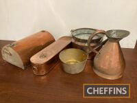 Qty Victorian domestic copper ware, 5 items