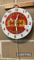 Massey Harris wall clock, electric 14ins diameter