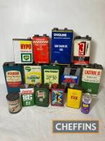 Various logo'd oil cans, 1gallon and smaller (15)