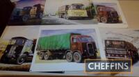 Assorted commercial vehicle themed metal signs, featuring Scammell, AEC etc.