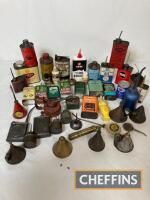 Various logo'd oil cans, together with oiling cans etc, a good qty