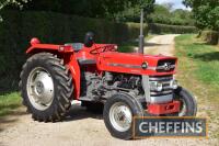 MASSEY FERGUSON 135 Multi-Power 3cylinder diesel TRACTOR
<br/>Reg. No. AAL 795H
<br/>Serial No. 155859
<br/>Fitted with PUH, rear linkage and foot throttle on Goodyear 12.4-28 rear and 6.00-16 front wheels and tyres