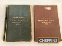 Massey-Harris, two European 'Extra Parts' books, 1902 and 1904