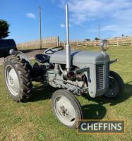 1953 FERGUSON TEF-20 4cylinder diesel TRACTOR
<br/>Reg. No. GDO 59
<br/>Serial No. TEF358890
<br/>Fitted with a lighting kit, number plate holder, reduction gearbox and standing on Goodyear tyres, stated to run well with good oil pressure