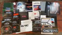 Qty Japanese car manufacturer sales brochures etc, to include Honda range brochures etc.