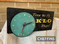 KLG, a service station advertising electric wall clock, 16 x 8ins approximately