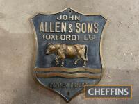 John Allen & Sons (Oxford) Ltd, a brass sign in shield form