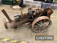Part-built single cylinder traction engine approximately 2ins scale, a restoration project