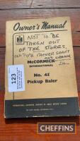 McCormick-Deering pick up baler and IH B45 instruction manual