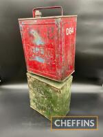 Regent and BOC Motor Spirit, two 2gallon fuel cans, unrestored (2)