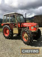 1977 ZETOR 6748 4wd 4cylinder diesel TRACTOR
<br/>Reg. No. MIC 412
<br/>Serial No. 24520
<br/>Engine No. 328823
<br/>A refurbished example, including engine overhaul, with many new parts including: main shaft, stub axle bearings, track rod ends, clutch, b