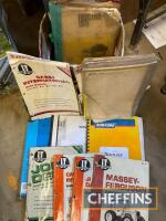 Qty various agricultural machinery and equipment manuals, leaflets etc, some in poor condition