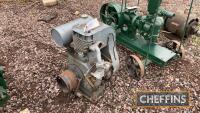 R A Lister & Co. Ltd vertical air cooled petrol stationary engine, finished in grey and complete with fuel tank